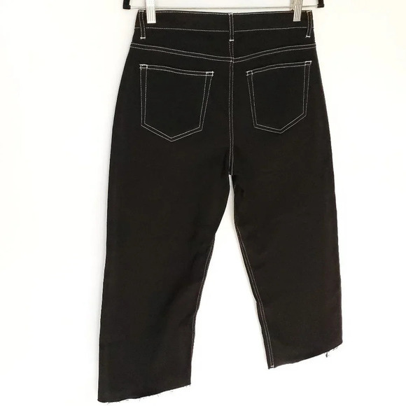 NA-KD Highwaist Denim Culotte Women Size 40 Jeans in Midnight Black Lightweight - Picture 6 of 14